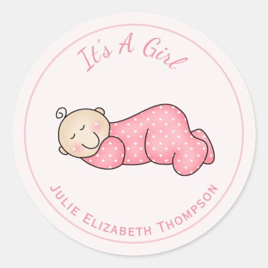 Rond Sticker pour bébé dormant (Devant)