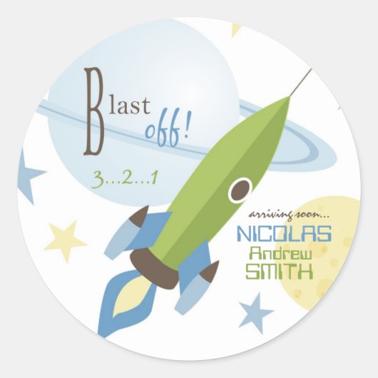 Rond Sticker pour bébé garçon (Devant)