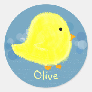 Rond Sticker pour bébé mignon en olive