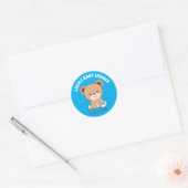 Rond Sticker pour bébé mignonne (arrière - plan bleu) (Enveloppe)