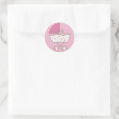 Rond Sticker pour bébé rose (Sac)