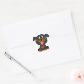 Rond Sticker pour bébé Rottweiler (Enveloppe)
