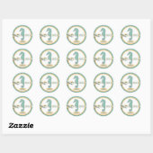 Rond Sticker pour bébé Seahorse (Feuille)