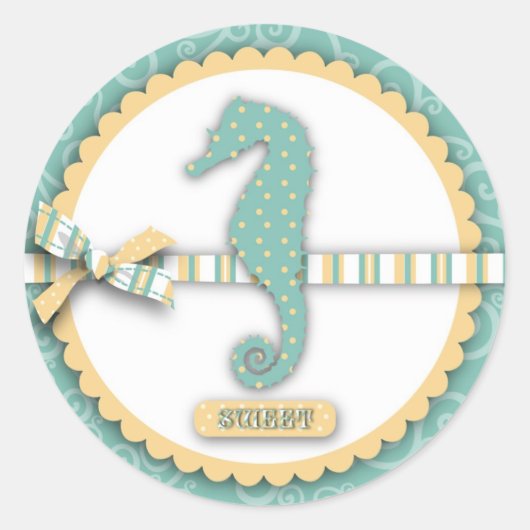 Rond Sticker pour bébé Seahorse (Devant)