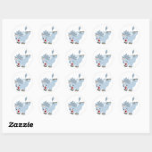 Rond Sticker pour bébé Unicorn de caricature Mischievou (Feuille)