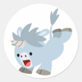 Rond Sticker pour bébé Unicorn de caricature Mischievou (Devant)