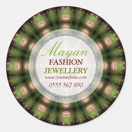Rond Sticker pour bijoux de mode maya vert (Devant)