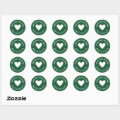 Rond Sticker pour bonbons à main bleu vert (Feuille)