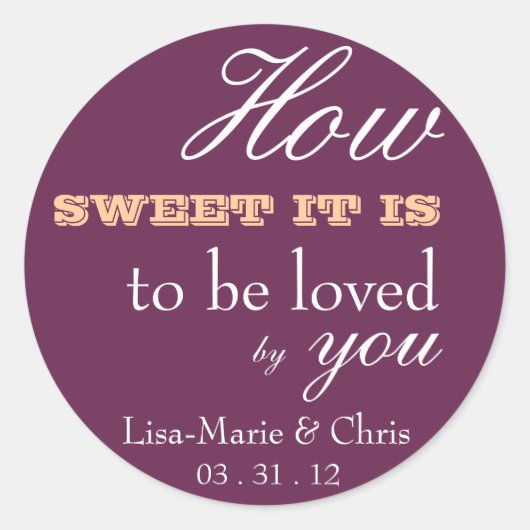 Rond sticker pour bonbons mariage (Devant)