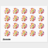 Rond Sticker pour bonbons pour amoureux Valentines (Feuille)