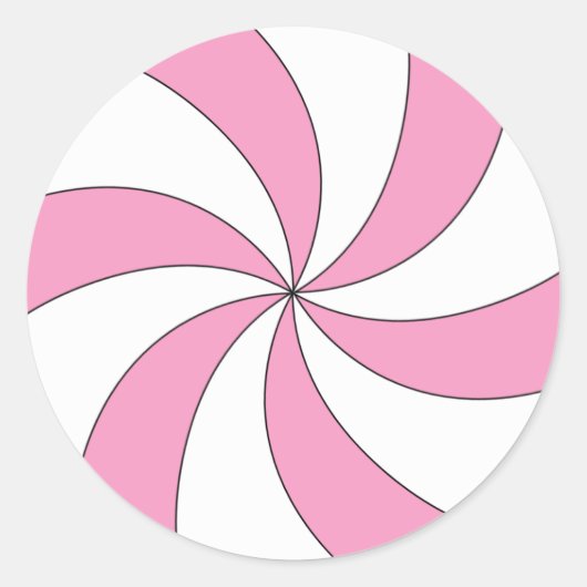 Rond Sticker pour bonbons rose et blanc (Devant)