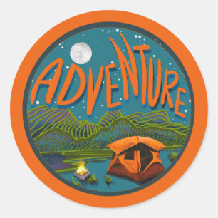 Rond Sticker pour camping aventure