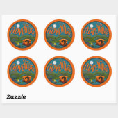 Rond Sticker pour camping aventure (Feuille)