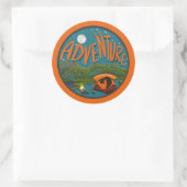 Rond Sticker pour camping aventure (Sac)