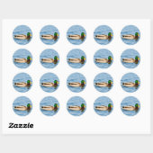 Rond Sticker pour canard mâle Mallard (Feuille)