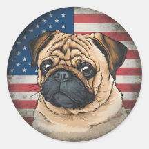 Sticker pour Carlin patriotique 4 juillet Fête de