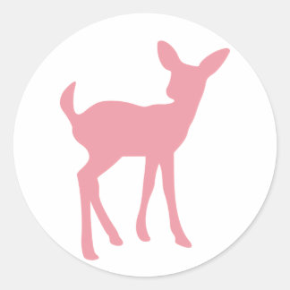 Rond Sticker pour cerf de bébé rose