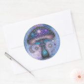 Rond Sticker pour champignon céleste Conception cosmiqu (Enveloppe)