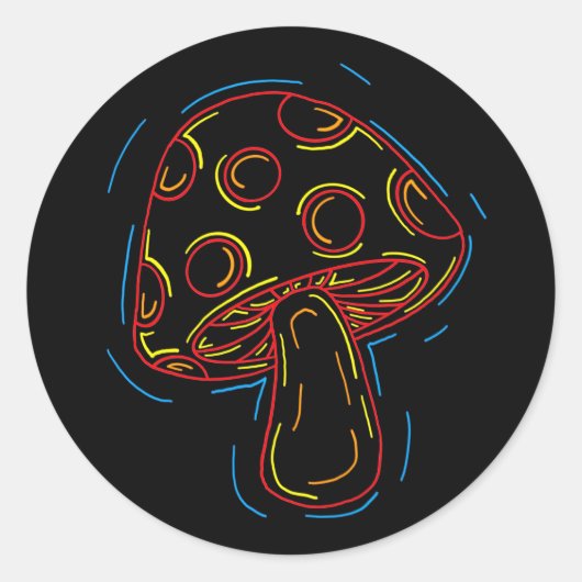 Rond Sticker pour champignon néon (Devant)