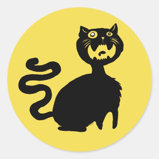 Rond Sticker pour chat affamé (Devant)