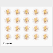 Rond Sticker pour chat aquarelle (Feuille)