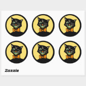 Rond Sticker pour chat Art déco vintage (Feuille)