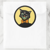 Rond Sticker pour chat Art déco vintage (Sac)