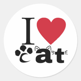 Rond Sticker pour chat cardiaque