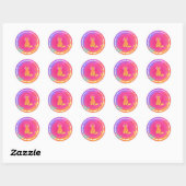 Rond Sticker pour chat de musique néon (Feuille)