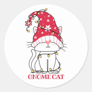 Rond Sticker pour chat Gnome mignon