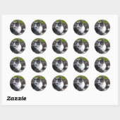Rond Sticker pour chat gris et blanc (Feuille)