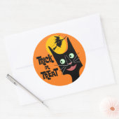Rond Sticker pour chat Halloween (Enveloppe)