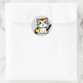 Rond Sticker pour chat mignon (Sac)