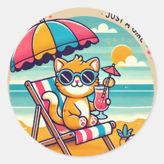 Rond Sticker pour chat mignon