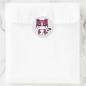 Rond sticker pour chat mignon (Sac)