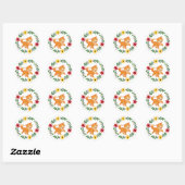 Rond Sticker pour chats à fleurs (Feuille)