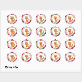 Rond Sticker pour chats à fleurs (Feuille)
