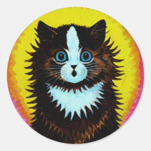 Rond Sticker pour chats psychédélique Louis Wain
