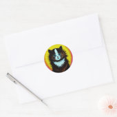 Rond Sticker pour chats psychédélique Louis Wain (Enveloppe)
