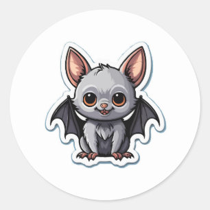 Rond Sticker pour chauve-souris adorable pour bébé - Cu