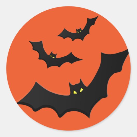 Rond Sticker pour chauve-souris d'Halloween (Devant)
