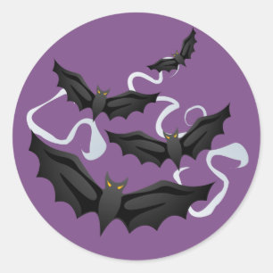 Rond Sticker pour chauve-souris d'Halloween