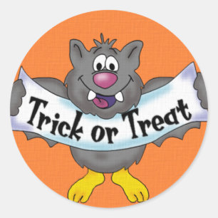Rond Sticker pour chauve-souris Halloween drôle