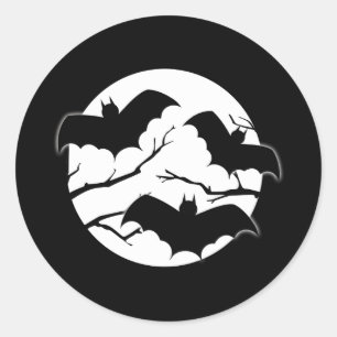 Rond Sticker pour chauves-souris Vampire d'Halloween