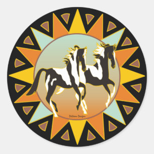 Rond Sticker pour Cheval de Peinture Star du désert