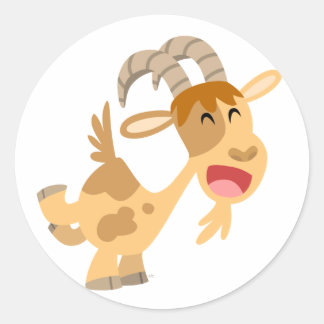 Rond Sticker pour chèvre caricaturale très agréable