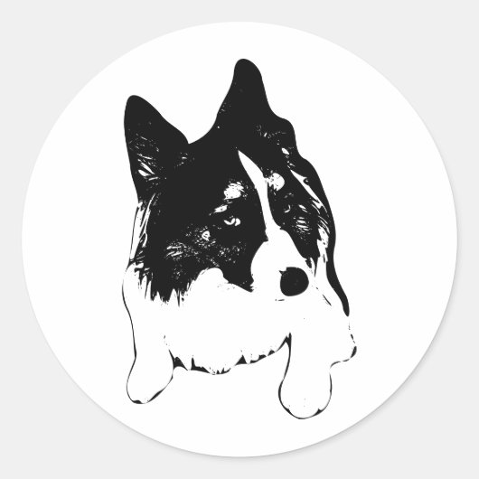 Rond Sticker pour chien à neige (Devant)