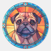 Rond Sticker pour chien carlin (Devant)
