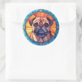 Rond Sticker pour chien carlin (Sac)