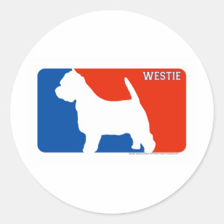 Rond Sticker pour chien de la Ligue majeure de Westie